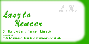 laszlo mencer business card